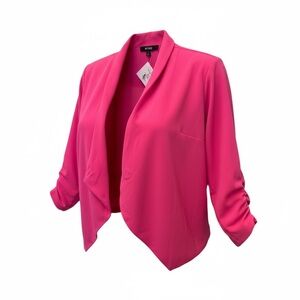 Vibrant Fuchsia Blazer – Open Front, Statement Piece